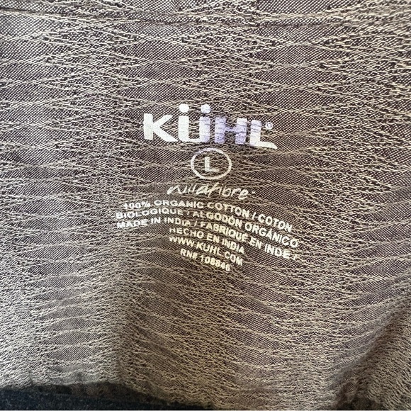 Kuhl Gray Textured Short Sleeve Button Up Shirt Wildfibre Men’s Size Large - Picture 3 of 4